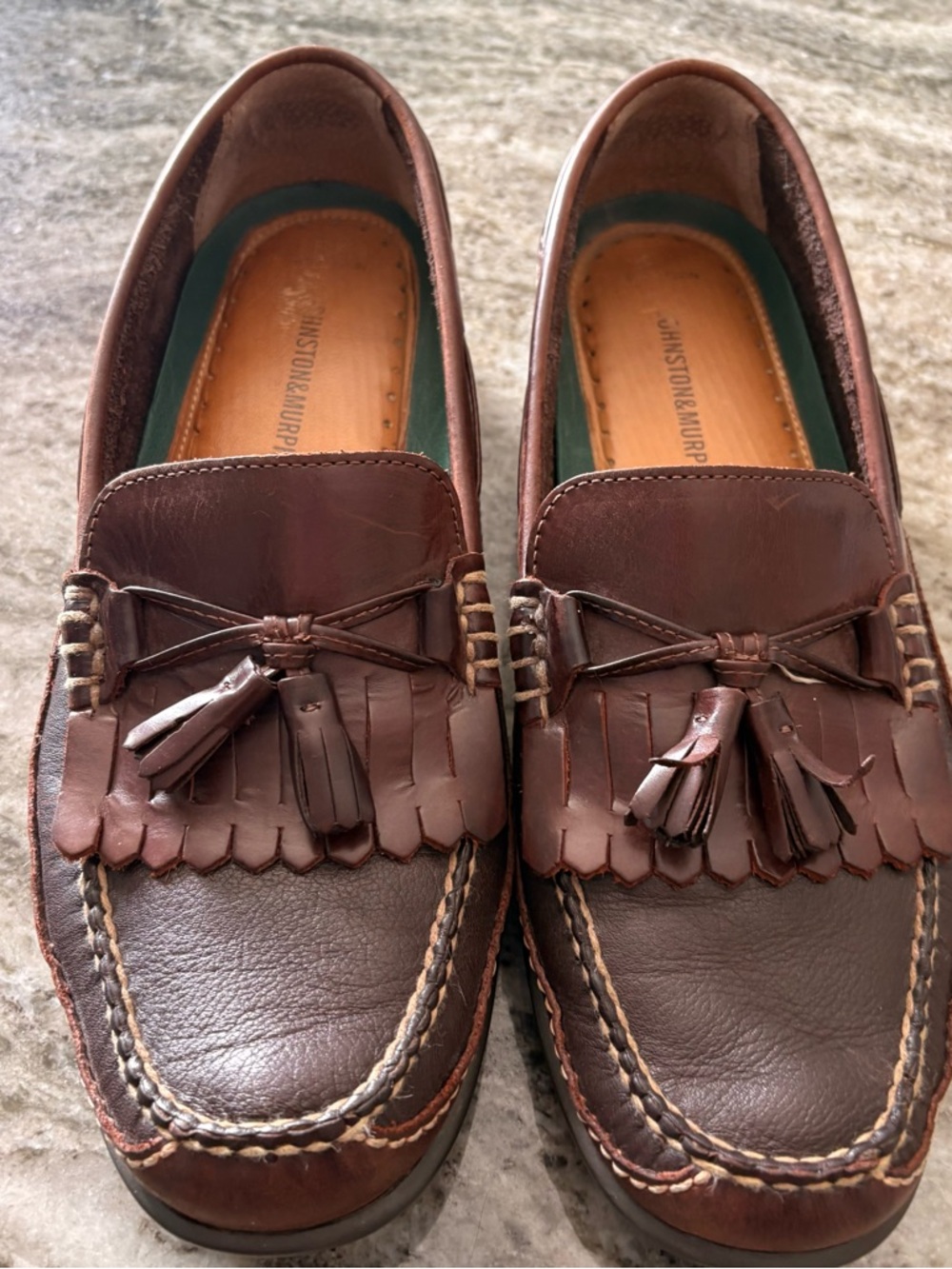 Johnston & Murphy Brown Leather Tassel Kiltie Loafers 10.5 M